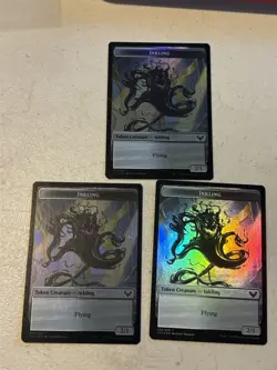 3 x mtg foil token Inkling // Spirit, 004/006, Strixhaven, unplayed - Image 1