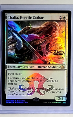 2016 MTG Magic the Gathering Eldritch Moon Foil Promo Thalia Heretic Cathar LP - Image 1