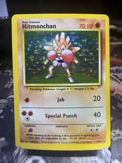 Hitmonchan #7 / 102 Base Set Holo - NM - Pokemon 1999 TCG WOTC Vintage - Image 2