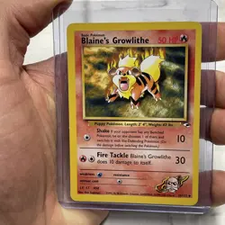 Blaine's Growlithe 35/132 Uncommon Pokemon TCG Gym Heroes LP+ Vintage Nintendo - Image 1