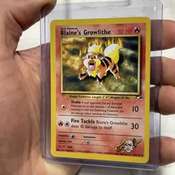 Blaine's Growlithe 35/132 Uncommon Pokemon TCG Gym Heroes LP+ Vintage Nintendo - Image 2