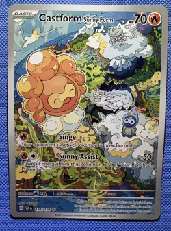Pokemon TCG Castform Sunny Form 195/191 Illustration Rare Surging Sparks Holo - Image 1