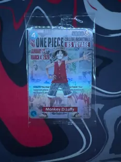 One Piece Monkey.D.Luffy College Basketball US Voyage P-055 Gonzaga Promo Sealed - Image 1