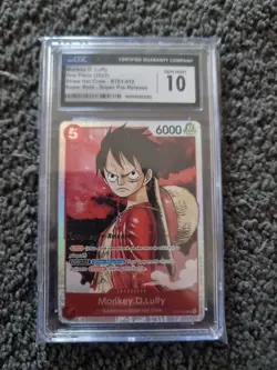 Luffy Super Pre Release One Piece Cgc 10 ST01 - 012 2022 Super Rare - Image 1