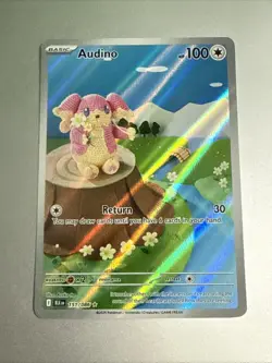 Pokemon TCG Audino 2025 Holo Black Bolt Illustration Rare Card 151/086 Sv: Black - Image 1