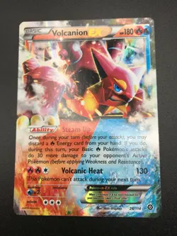 Volcanion EX ULTRA RARE 26/114 XY Steam Siege Pokemon NM HOLO Card TCG 2016 - Image 1