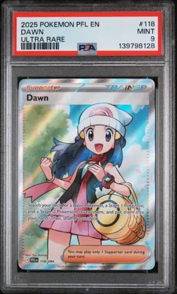 2025 POKEMON PFL EN-PHANTASMAL FLAMES ULTRA RARE #118 DAWN PSA 9 - Image 1