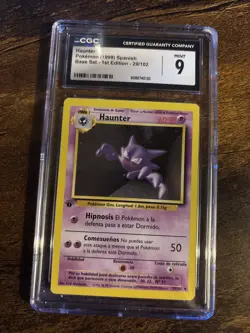 CGC 9 Haunter 29/102 Base Set Spanish Pokemon Card WOTC 1999-2000 - Gem Mint - Image 1