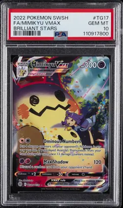 2022 POKEMON SWORD & SHIELD BRILLIANT STARS #TG17 FULL ART/MIMIKYU VMAX PSA 10 - Image 1