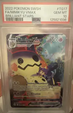 2022 POKEMON SWORD & SHIELD BRILLIANT STARS #TG17 FULL ART/MIMIKYU VMAX PSA 10 - Image 1