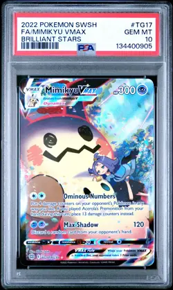 2022 POKEMON SWORD & SHIELD BRILLIANT STARS #TG17 FULL ART/MIMIKYU VMAX PSA 10 - Image 1