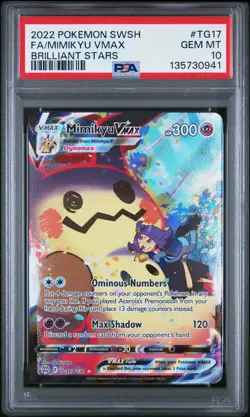 2022 POKEMON SWORD & SHIELD BRILLIANT STARS #TG17 FULL ART/MIMIKYU VMAX PSA 10 - Image 1