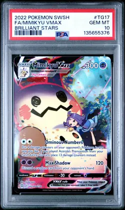 2022 POKEMON SWORD & SHIELD BRILLIANT STARS #TG17 FULL ART/MIMIKYU VMAX PSA 10 - Image 1