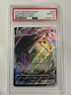 2022 POKEMON SWORD & SHIELD BRILLIANT STARS #TG17 FULL ART/MIMIKYU VMAX PSA 10 - Image 1