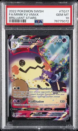 2022 POKEMON SWORD & SHIELD BRILLIANT STARS #TG17 FULL ART/MIMIKYU VMAX PSA 10 - Image 1