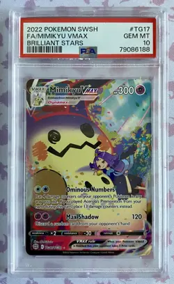 2022 POKEMON SWORD & SHIELD BRILLIANT STARS #TG17 FULL ART/MIMIKYU VMAX PSA 10 - Image 1