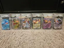 Pokemon ( AGS Grade 9- 10) Cards Lot of 6 ) Ex's, Full art, V Max not PSA - Image 1