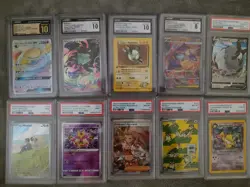Lot Of 10 PSA AND CGC GRADED POKEMON CARDS - Image 1