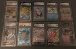 POKEMON: TCG GRADED CARD LOT OF 10 CGC/PSA/TAG/CROWN 6-10 - Image 1