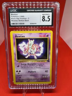Mewtwo Pokemon 1999 Black Star Promos #3 Mewtwo Strikes Back WB Movie CGC 8.5 - Image 1