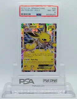 POKEMON GENERATIONS JOLTEON EX #28 ULTRA RARE HOLO FOIL CARD PSA 8 NM-MT #* - Image 2