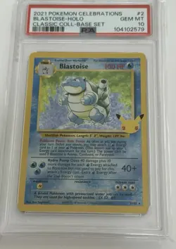 Blastoise 2021 Pokemon Celebrations Classic Collection Holo PSA 10 #2/102 - Image 3