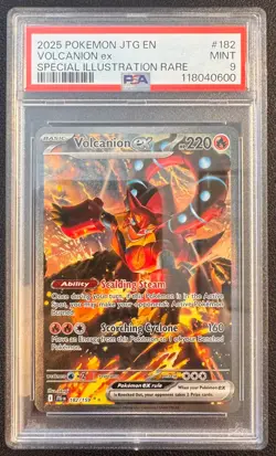 2025 Pokemon SV Journey Together JTG EN Volcanion ex #182/159 PSA 9 - Image 1