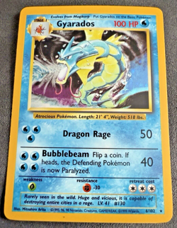 Pokemon TCG Gyarados 6/102 Base Set Holo (C) 1999 Wizards. Mint Condition - Image 1