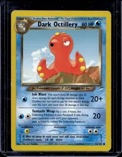 Dark Octillery Common Unlimited Neo Destiny 62/105 (HP) Pokemon TCG - Image 1