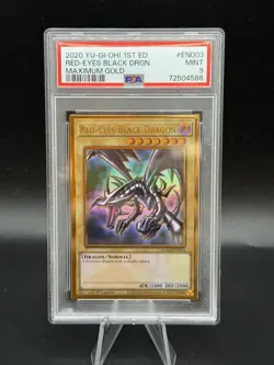 2020 Yu Gi Oh 1st Edition Red-Eyes Black Dragon EN003 Maximum Gold PSA 9 4477 - Image 1