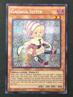 Yugioh World Superstars WSUP-EN006 Gagaga Sister 1st Ed Prismatic Secret Rare LP - Image 1