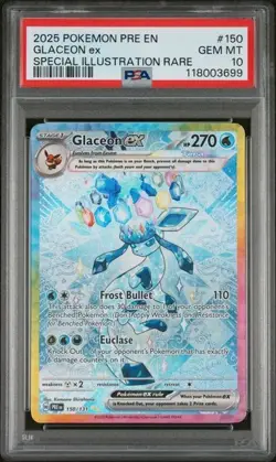 Pokemon Prismatic Evolutions Glaceon Special Illustration Rare 150/131 PSA 10 - Image 1