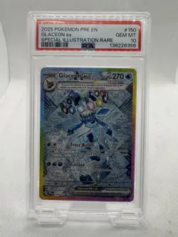 Pokemon TCG Glaceon EX 150/131 Prismatic Evolutions Sir PSA 10 - Image 1