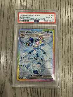 Pokemon TCG Glaceon EX 150/131 Prismatic Evolutions Sir PSA 10 - Image 1