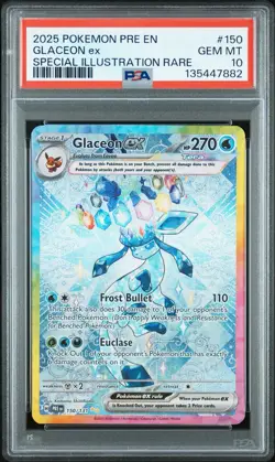 Pokemon 2025 Glaceon ex 150/131 SIR Prismatic Evolutions GEM MINT PSA 10 - Image 1