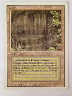 Magic the Gathering 1994 Bayou Revised Edition Rare Dual Land English Damaged - Image 1