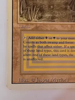 Magic the Gathering 1994 Bayou Revised Edition Rare Dual Land English Damaged - Image 5