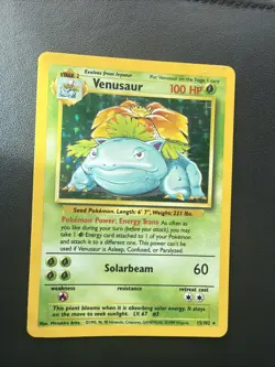 Pokemon TCG Base Set Venusaur Holo Rare Card 15/102 DMG - Image 1