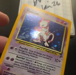💥 Pokemon TCG Mewtwo Base Set Holo Foil Rare Card 10/102 Vintage Card 1999 🔥🔥 - Image 3