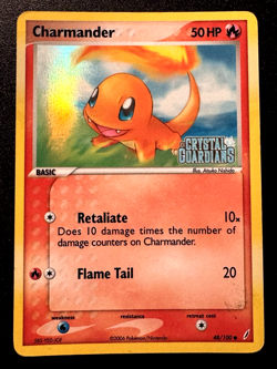 Charmander 48/100 EX Crystal Guardians Pokemon Card Reverse Holo Foil Rare HP - Image 1