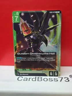 Gundam Deathscythe Hell Gundam Card Game . Steel Requiem Rare . GD03-021 - Foil - Image 3