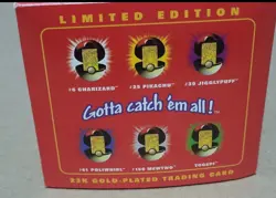 Pokemon 23k Gold Plated Trading Cards Complete Set (6) SEALED Burger King 1999 - Image 3