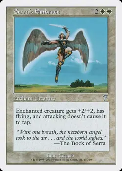 Serra's Embrace 43 MTG White Enchantment Vigilance EN NM Ciruelo 2004 Flying - Image 1