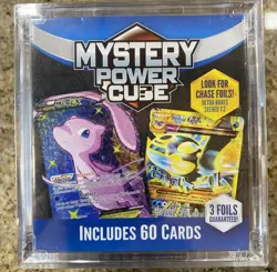 Pokemon TCG 2024 MYSTERY Power Cube, 60 Trading Cards, 3 Foils Guaranteed - Image 1
