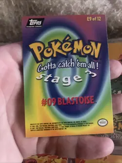 Pokemon TCG Blastoise #9 Topps Black Logo 2nd Edition Non Holo E9/12 Stage 9 - Image 2