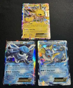 Pokemon TCG LOT OF 3 Jolteon, Vaporeon, and Glaceon EX Holo Cards Generations - Image 1