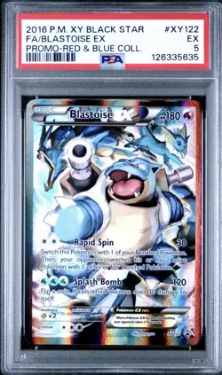 2016 POKEMON XY BLACK STAR PROMO #XY122 FA/BLASTOISE EX PROMO-RED & BLUE COLL - Image 1