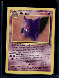 Gengar 20/62 Fossil Unlimited Set Non Holo Rare WOTC (HP) / Pokemon TCG - Image 1