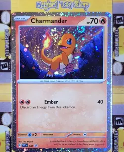 Pokemon Charmander Black Star Promo 047 Cosmos Holo Double Swirl Holo Bleed NM - Image 1