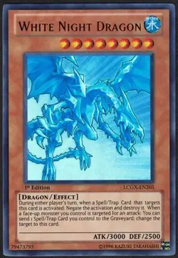 Yugioh White Night Dragon LCGX-EN205 Ultra Rare 1st Ed - VLP - Image 1